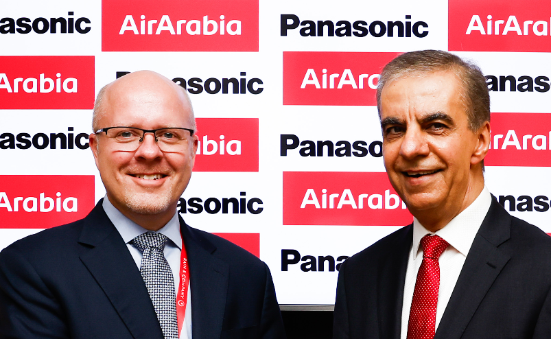 Mr. Ken Sain, Chief Executive Officer of Panasonic Avionics Corporation & Mr. Adel Al Ali, Group Chief Executive Officer of Air Arabia at the signing event