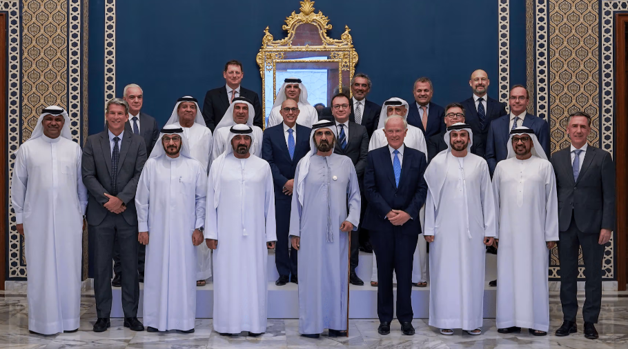 Sheikh Mohammad Bin Rashid, Ruler of Dubai meets the officials of Emirates.