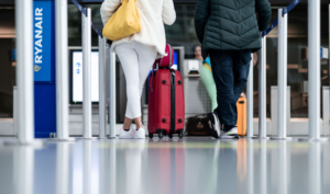 Travelers at EU Airport