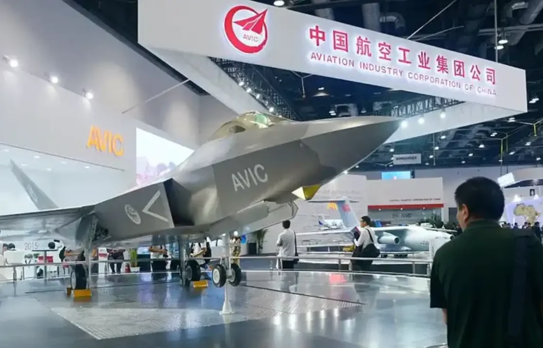 A defense aircraft at China aircraft show