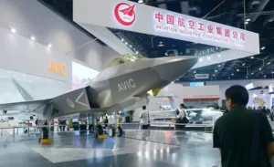 A defense aircraft at China aircraft show