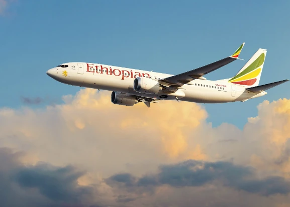 An Ethiopian Airlines Boeing Aircraft on Air