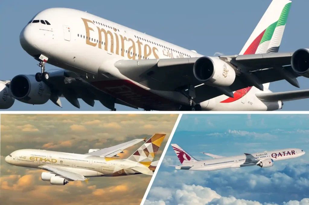 Emirates, Etihad Airways, Qatar Airways